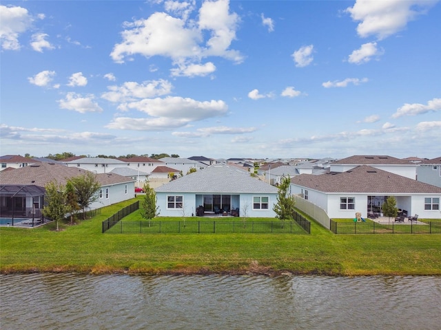 8192 Ivy Stark Blvd, Wesley Chapel, FL 33545 - rear view of property featuring a residential view and a water view