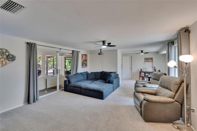 4502 19th Street Cir W, Bradenton, FL 34207 - living area with light carpet and ceiling fan
