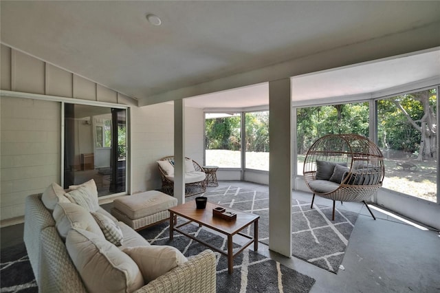 4502 19th Street Cir W, Bradenton, FL 34207 - sunroom / solarium with an outdoor hangout area, concrete flooring, healthy amount of natural light, and lofted ceiling