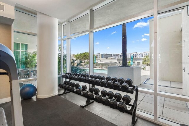 400 4th Ave S Unit 508, Saint Petersburg, FL 33701 - workout area featuring floor to ceiling windows