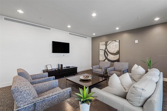 400 4th Ave S Unit 508, Saint Petersburg, FL 33701 - carpeted living area featuring recessed lighting and baseboards
