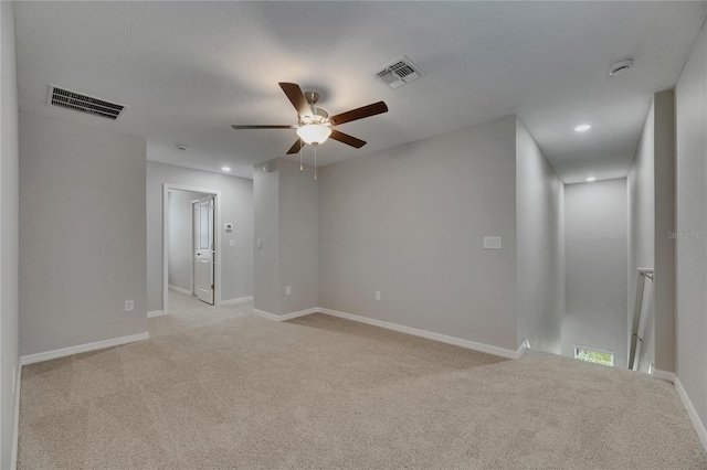 12617 Maple Bonsai Dr, Riverview, FL 33579 - carpeted empty room featuring a ceiling fan, baseboards, recessed lighting, and a smoke detector