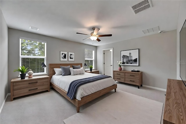 12617 Maple Bonsai Dr, Riverview, FL 33579 - bedroom featuring baseboards, ceiling fan, and light colored carpet