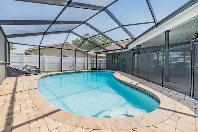 10954 96th St, Largo, FL 33773 - view of pool featuring a patio and glass enclosure
