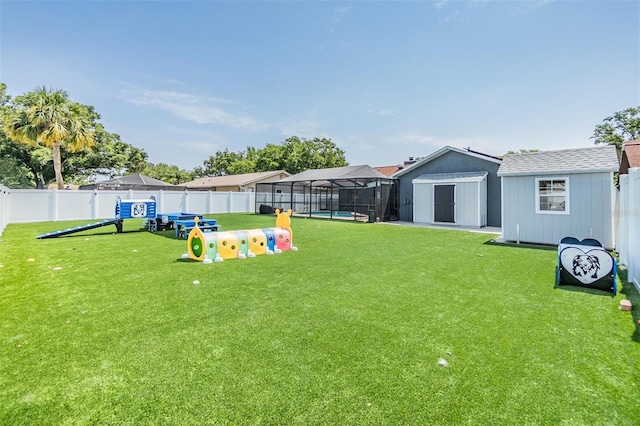 10954 96th St, Largo, FL 33773 - view of yard featuring a lanai