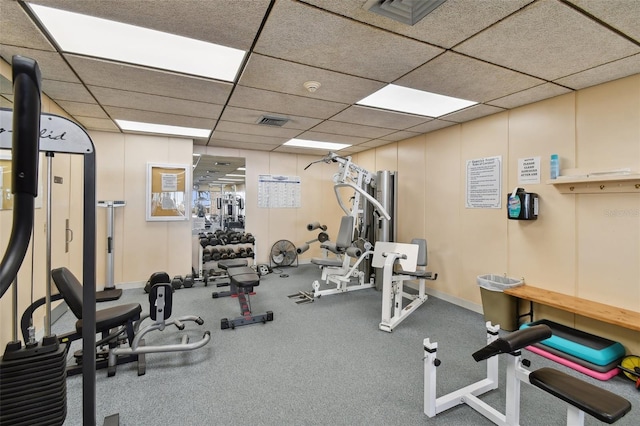 17920 Gulf Blvd Unit 208, Redington Shores, FL 33708 - gym featuring a paneled ceiling