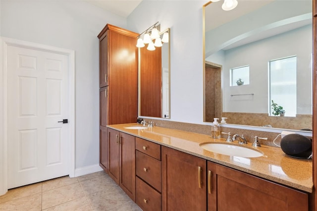 15936 Ternglade Dr, Lithia, FL 33547 - bathroom with double vanity and tile patterned flooring
