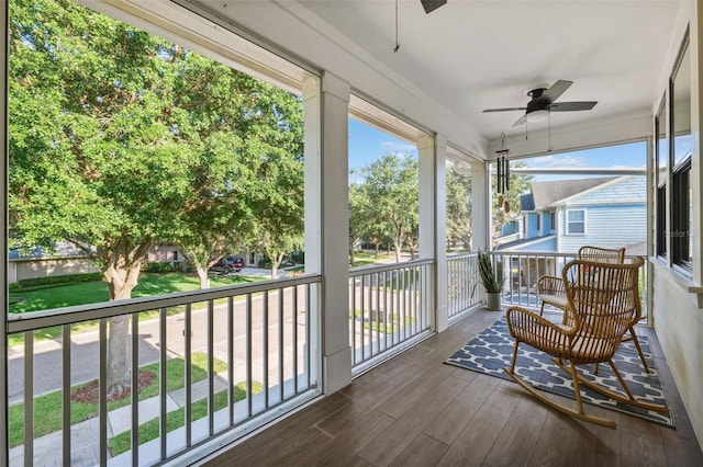 15936 Ternglade Dr, Lithia, FL 33547 - sunroom featuring ceiling fan
