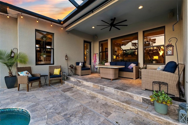15936 Ternglade Dr, Lithia, FL 33547 - view of patio featuring an outdoor hangout area and a ceiling fan