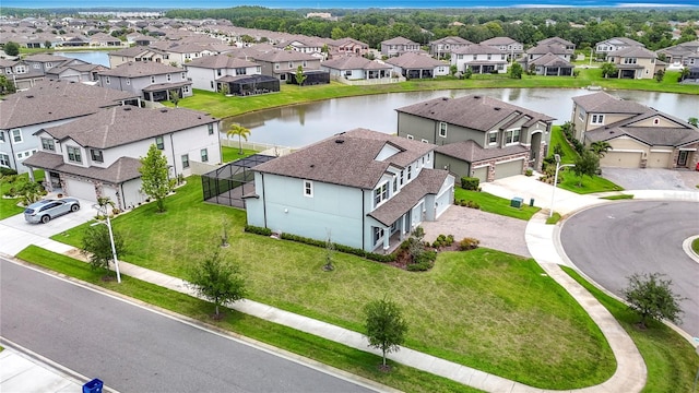 7628 Surf Reed Way, Wesley Chapel, FL 33545 - aerial perspective of suburban area featuring a large body of water