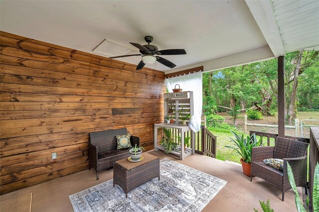 316 Jenkins Ave, Brooksville, FL 34604 - view of patio with ceiling fan and an outdoor living space