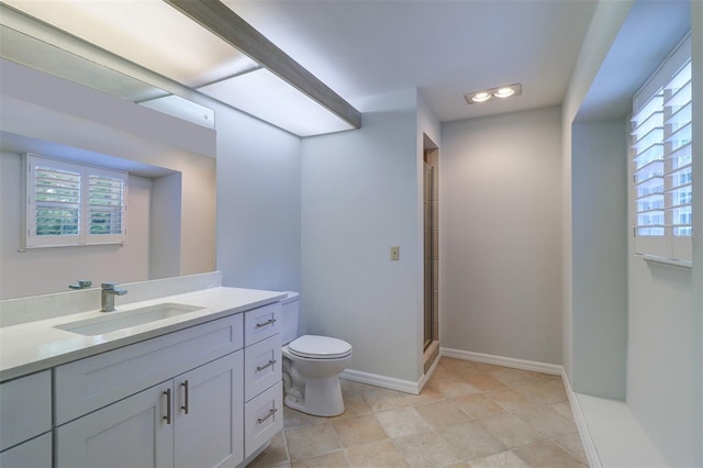 1670 Fox Rd, Clearwater, FL 33764 - full bath with toilet, vanity, plenty of natural light, and baseboards