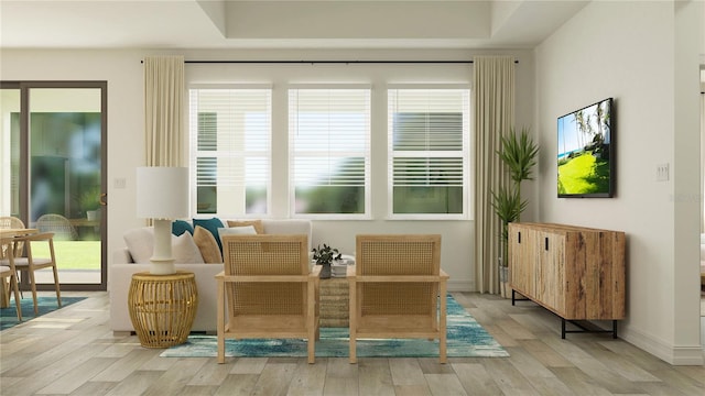18477 Serene Lake Loop, Lutz, FL 33548 - living area featuring light wood-type flooring and baseboards