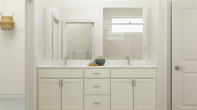 18477 Serene Lake Loop, Lutz, FL 33548 - full bathroom featuring double vanity and a shower stall
