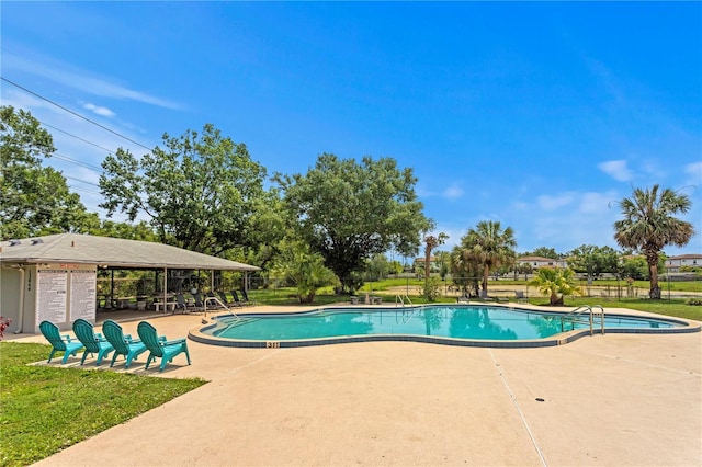 13046 Leverington St, Tampa, FL 33624 - community pool with a patio area and a lawn