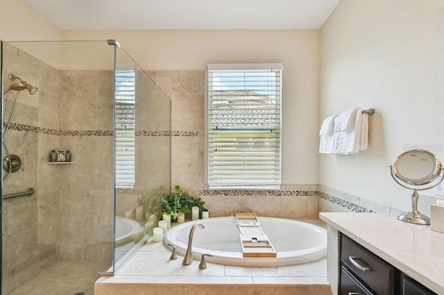 1140 Terralago Way, Kissimmee, FL 34746 - bathroom featuring a garden tub, a shower stall, and plenty of natural light