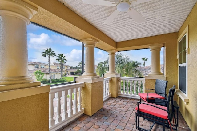 1140 Terralago Way, Kissimmee, FL 34746 - balcony with a ceiling fan and a residential view