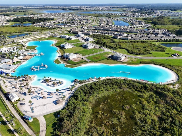 8834 Sanders Tree Loop, Wesley Chapel, FL 33545 - aerial perspective of suburban area featuring a large body of water