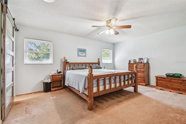 17801 Simmons Rd, Lutz, FL 33548 - bedroom featuring light colored carpet, a textured ceiling, and ceiling fan
