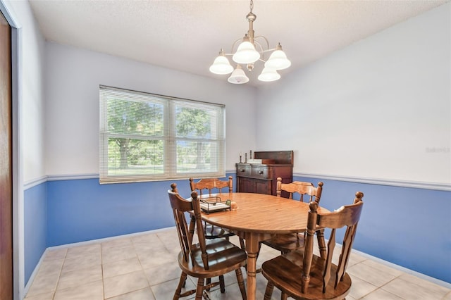 17801 Simmons Rd, Lutz, FL 33548 - dining space with a chandelier and light tile patterned flooring
