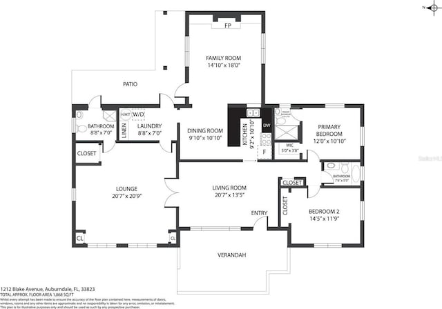 1212 Blake Ave, Auburndale, FL 33823 - room layout