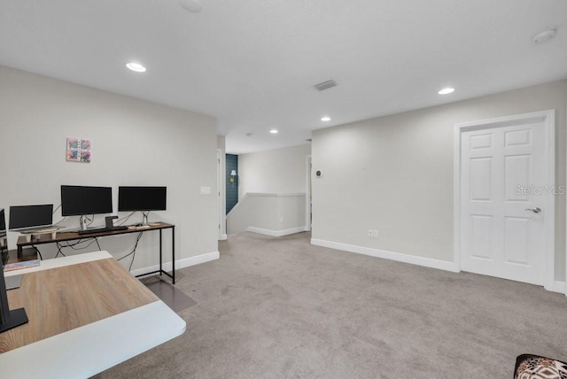 12650 Shetland Walk Dr, Lithia, FL 33547 - carpeted office with baseboards and recessed lighting