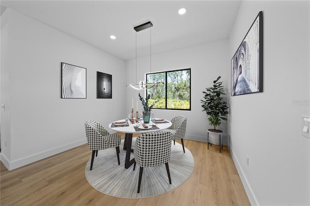 3344 Lagoy St, North Port, FL 34291 - dining area featuring baseboards, light wood-type flooring, and recessed lighting