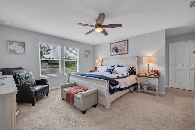 2781 Dolores Home Ave, Valrico, FL 33594 - bedroom featuring light carpet, baseboards, and ceiling fan