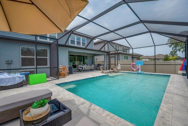 2781 Dolores Home Ave, Valrico, FL 33594 - view of swimming pool featuring a patio and a lanai