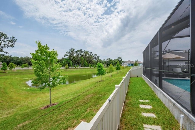 2781 Dolores Home Ave, Valrico, FL 33594 - view of yard featuring a water view and a lanai