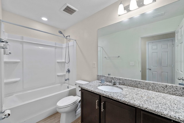 7302 Sunshine Bridge Ave, Gibsonton, FL 33534 - full bathroom with vanity, shower / washtub combination, and wood finished floors