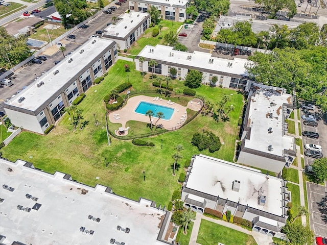 801 Russell Ln Unit 252, Brandon, FL 33510 - aerial overview of property's location with a pool area
