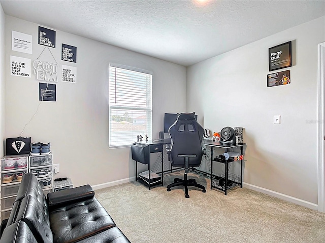 1508 Majestic Ln, Winter Haven, FL 33880 - office area with carpet floors, baseboards, and a textured ceiling