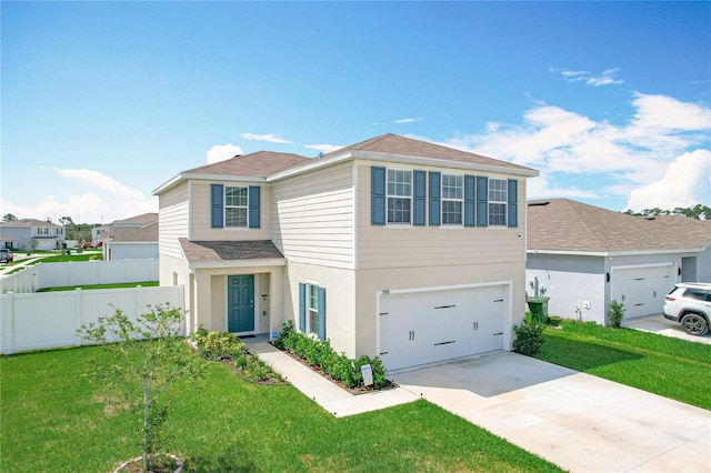 1508 Majestic Ln, Winter Haven, FL 33880 - traditional-style home with driveway, an attached garage, stucco siding, and roof with shingles