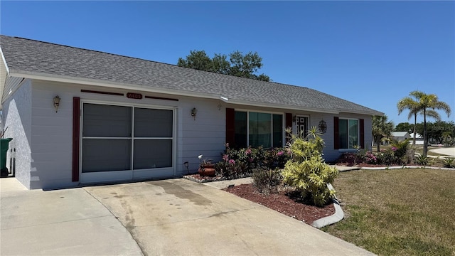 6405 Klaus Ct, Port Charlotte, FL 33981 - single story home with an attached garage, concrete driveway, roof with shingles, and a front yard
