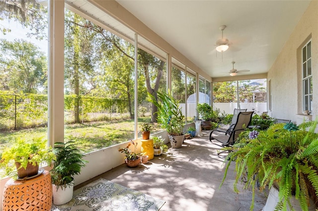 9908 Alafia River Ln, Gibsonton, FL 33534 - sunroom / solarium featuring ceiling fan
