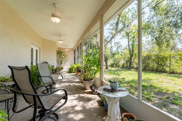 9908 Alafia River Ln, Gibsonton, FL 33534 - sunroom / solarium with french doors and ceiling fan