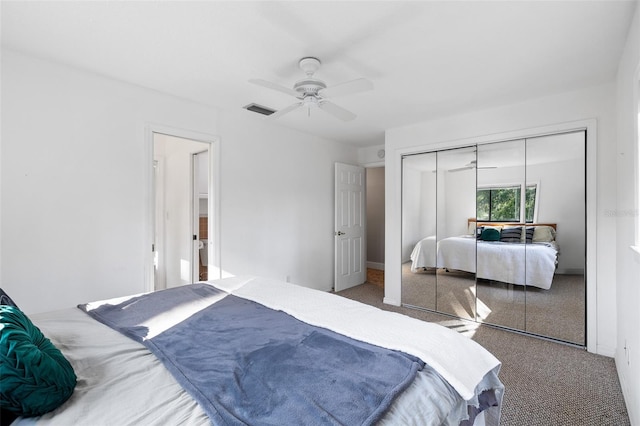 22004 Dupree Dr, Land O Lakes, FL 34639 - carpeted bedroom with a closet, ceiling fan, and baseboards