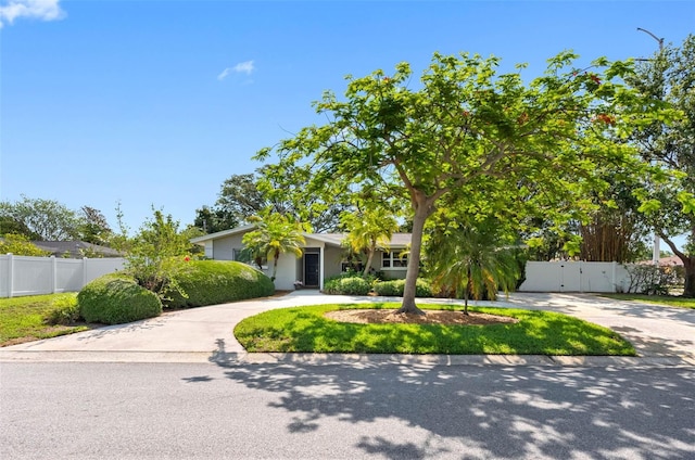 1701 38th St N, Saint Petersburg, FL 33713 - view of front of property with curved driveway, a gate, and stucco siding