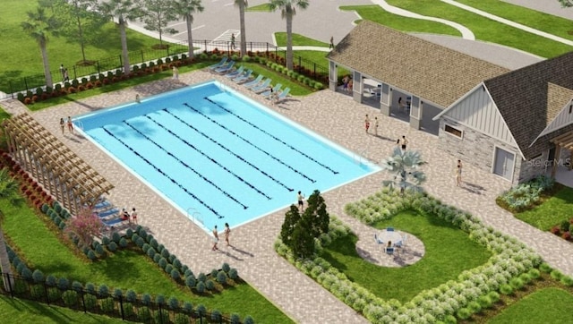 14643 Brumby Ridge Ave, Lithia, FL 33547 - community pool featuring a patio