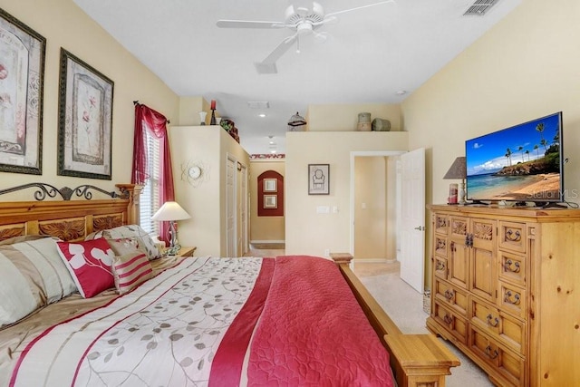 1212 Baycove Ln, Lutz, FL 33549 - bedroom featuring ceiling fan and light colored carpet