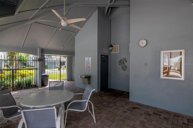 4234 Brentwood Park Cir, Tampa, FL 33624 - view of patio featuring ceiling fan and outdoor dining area