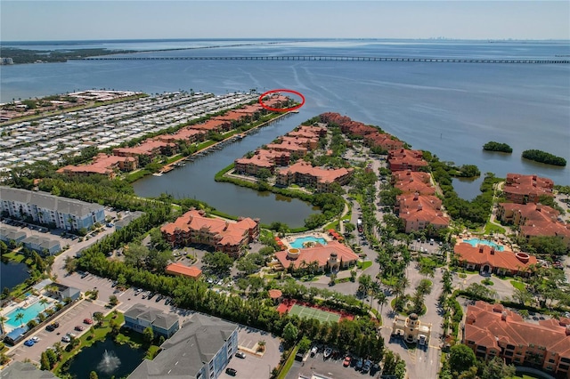 2773 Via Cipriani Unit 1310A, Clearwater, FL 33764 - bird's eye view of a large body of water and a notable bridge
