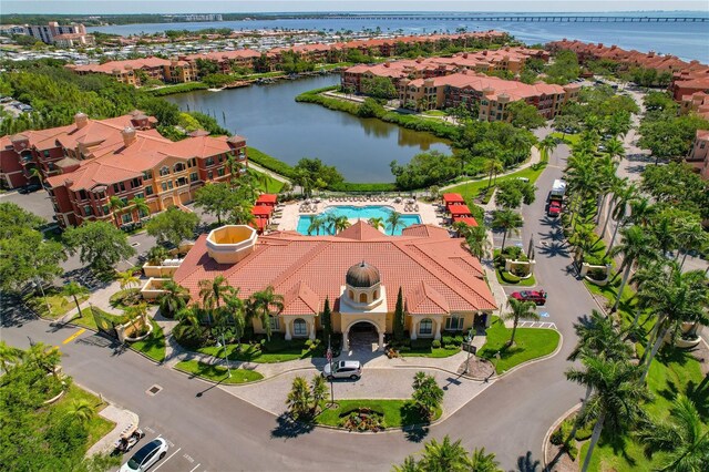 2773 Via Cipriani Unit 1310A, Clearwater, FL 33764 - drone / aerial view of a large body of water and a pool