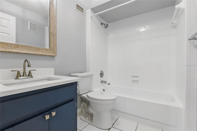 16109 Rambling Vine Dr E, Tampa, FL 33624 - full bath featuring toilet, vanity, shower / bath combination, and tile patterned floors
