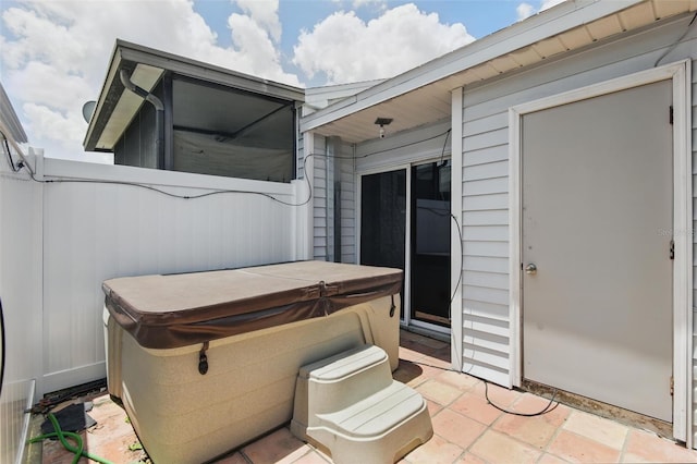 16109 Rambling Vine Dr E, Tampa, FL 33624 - view of patio / terrace featuring a hot tub