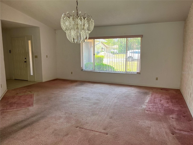 8130 Shalom Dr, Spring Hill, FL 34606 - unfurnished room featuring carpet floors and a chandelier
