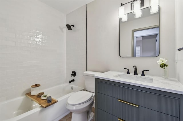 2742 Wilson Ct, Palm Harbor, FL 34684 - full bathroom featuring vanity, toilet, and washtub / shower combination
