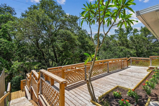 2742 Wilson Ct, Palm Harbor, FL 34684 - deck featuring view of wooded area