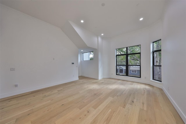 1801 N Morgan St Unit 5, Tampa, FL 33602 - spare room featuring light wood finished floors, baseboards, recessed lighting, and ornamental molding
